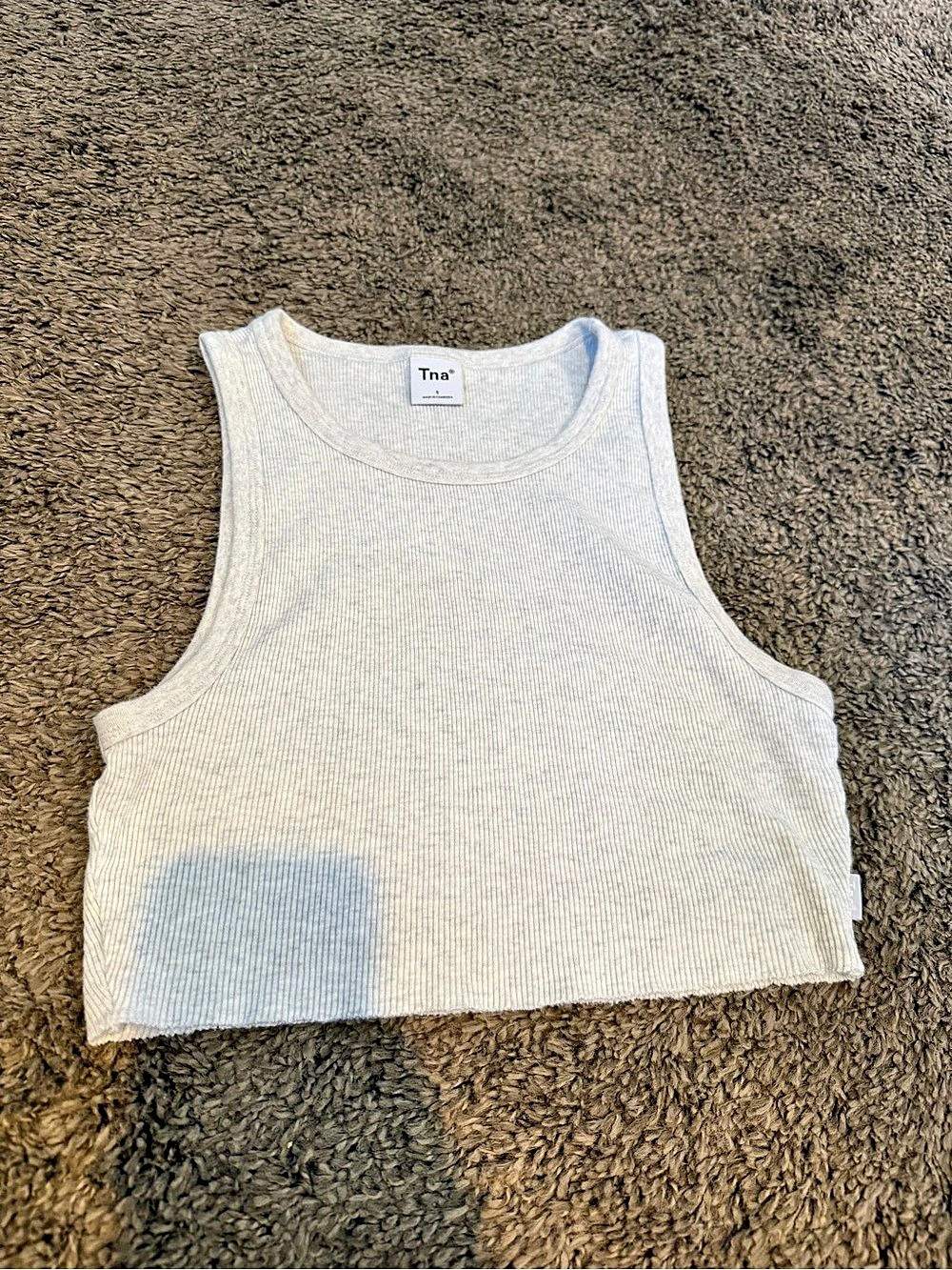 Tna Ribbed Crop Tank Ribbed Tank Top in White Size Small
